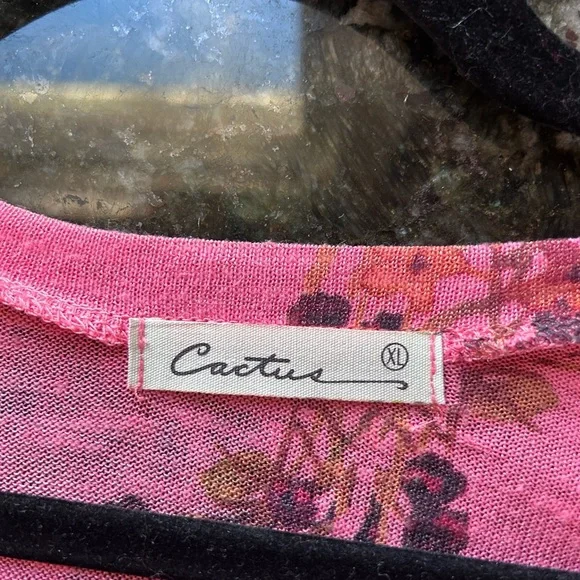 Cactus floral and sparkles midi length dress/tunic. Long sleeve. Fairy. Whimsy. - Picture 8 of 15